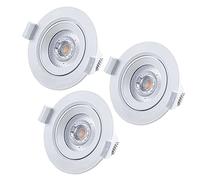Briloner Leuchten, 7278-036, LED Lot de 3 spots encastrables 3 ampoules, blanc, orientable, plastique