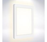 Briloner Leuchten - Éclairage extérieur LED, applique murale d'extérieure avec effet de rétro-éclairage, 8 Watt, 1.200 Lumen, 4.000 Kelvin, Blanc, Carré, 190x190x28mm (LxLxH)