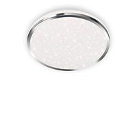 BRILONER Leuchten - Éclairage plafonnier LED, éclairage de salle de bain, lampe de salle de bain avec décor d'étoiles, IP44, 12 Watt, 1 200 Lumen, 4 000 Kelvin, blanc chromé, 280x70mm (DxH)