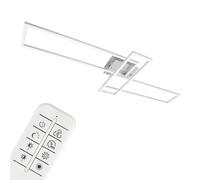 Briloner Leuchten - Éclairage plafonnier LED, plafonnier à intensité réglable, télécommandé, incluant une commande pour la température de couleur, chrome et aluminium, 1 100 x 350 x 100 mm (LxlxH)