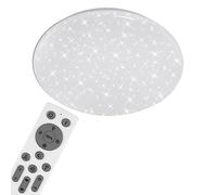 Briloner Leuchten - Lampe de plafond LED, lampe de plafond dimmable avec décor d'étoile, WiFi, incl. contrôle de température de couleur, incl. app - opération, incl. télécommande, 24 Watt, 1.920 Lumen