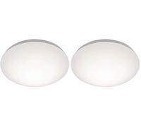 Briloner Leuchten Lampe de plafond LED polyvalente - Lumière blanche chaude, 12W - Diamètre 28cm (Lot de 2)