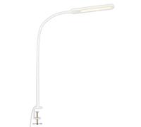 BRILONER Leuchten - Lampe de serrage LED, lampe de serrage avec fonction tactile, pivotante et inclinable, lampe de bureau 8 watts, 600 lumens, blanc, max. 1100mm (L), 2389-016