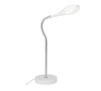 BRILONER Leuchten - Lampe de Table à LED, Lampe à Poser avec Cordon et Interrupteur, Tube Flexible, 4, 5 Watt, 500 Lumen, 3 000 Kelvin, Blanc Chromé