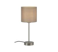 BRILONER Leuchten - Lampe de table, lampe de chevet, lampe de bureau, 1x E14, incl. interrupteur à câble, abat-jour en tissu, taupe, 160x385 mm (DxH)