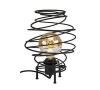 BRILONER Leuchten - Lampe de table, lampe de table à 1 ampoule, lampe de chevet rétro, vintage, acier noir, 1x E27, maximum 60 Watt, interrupteur inclus, noire, 210x293 mm (DxH)