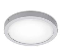 Plafonnier Lampe de bureau Panneau de montage chromé Lampe de salon ronde, plastique métal, 1x LED 21,4W 2200lm 3000K blanc chaud, DxH 30x3,2 cm