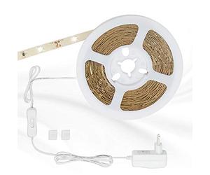 Briloner Leuchten - LED Band 5m, LED Strip autocollant, LED Streifen inkl. Ein-/Ausschalter, 16.5 Watt, 150x LED weiß, IP20, 2261-150P, 500 x 0.8 x 0.2 cm