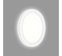BRILONER 3008-016 Lumière LED, Applique Murale d'extérieure avec Effet de rétro-éclairage, 8 Watt, 1.200 Lumen, 4.000 Kelvin, Blanc, Rond, Ø 21cm