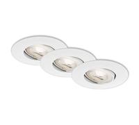 Briloner Leuchten - Luminaire LED, set de 3, lampes de plafond réglables, module LED pivotable, 5 Watt par lampe, 460 Lumen par lampe, 3.000 Kelvin, IP23, blanc, 90x24mm (DxH)