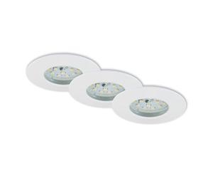 Briloner Leuchten - Luminaires encastrés LED, lot de 3, plafonniers de 5 watts chacun, 400 lumens chacun, 3 000 Kelvin, IP44, blanc, 75 x 28 mm (D x H)