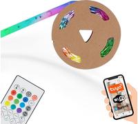 Briloner Leuchten MAGIC SMART - Rubans à LED - Couleurs numériques RGBIC - Capteur de musique - Contrôle par app - Télécommande incluse - 500 x 1 cm