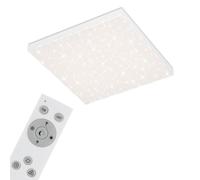 BRILONER Leuchten - Panneau LED, plafonnier à gradation, plafonnier avec bord lumineux, décor étoilé, contrôle de la température de couleur, 24 Watts, 2 400 lumens, blanc, 450x450x69mm (Lxlxh)