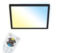 Briloner Leuchten - Panneau LED, plafonnier à intensité variable, plafonnier avec rétro-éclairage, télécommande, 18 W, 2400 lm, blanc/noir, 293 x 293 x 28 mm (L x l x h)