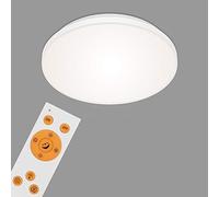 Briloner Leuchten - Panneau LED, plafonnier LED à intensité variable, sans cadre, contrôle de la température de couleur, télécommande incluse, 12 Watt, 1.600 Lumen, blanc, Ø 30cm