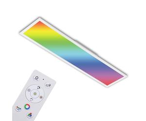 Briloner Leuchten - Panneau LED RVB CCT Ultra-Plat, Plafonnier Rectangulaire (119,5 x 29,5 x 7 cm), Blanc, Température de Couleur réglable (3 000-6 500 Kelvin), Intensité Lumineuse 4100 lumens