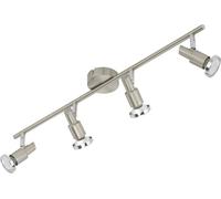 Briloner Leuchten Plafonnier à LED, 4 spots à LED orientables et inclinables, lampe de plafond, métal, spot avec ampoule de 3 W, longueur : 67.5 cm
