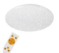 BRILONER 3368-016 LED, plafonnier avec décor étoilé, à Gradation, télécommande, Fonction veilleuse, avec réglage de la température de Couleur (3.000-6.500 Kelvin), Ø 56cm, 50 W, Blanc