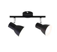 BRILONER 2860-025 Plafonnier, Applique, Spots Orientables et Pivotants, 2X E14, Max. 25 Watt, Rétro, Noir, 275x80x150mm (LxLxH), Métal, W