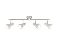 BRILONER 2860-042 Plafonnier, Applique, Spots Orientables et Pivotants, 4X E14, Max. 25 Watt, rétro, Nickel Mat, 605x80x150mm (LxLxH), Métal, W