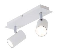 Briloner Leuchten Plafonnier blanc avec 2 spots orientables - Ampoules GU10, 40w maximum