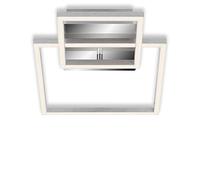 BRILONER Leuchten - Plafonnier, lampe de plafond dimmable, 1 module LED rotatif, 19,6 Watt, 1.500 lumen, 3.000 Kelvin, chrome-aluminium, 358x260x75mm (LxLxH) 3118-018, Chrome-alu