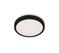 Briloner Leuchten - Plafonnier LED à décor étoilé, plafonnier LED plat, température de couleur blanc neutre, 280 mm, noir 3048-015