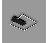 Briloner Leuchten - Plafonnier LED à intensité variable sur 3 niveaux, fonction mémoire, couleur de lumière blanc chaud, plafonnier LED rectangulaire, noir, 375x320 mm