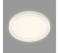 Briloner Leuchten - Plafonnier LED, lampe de plafond avec effet de rétro-éclairage, 18 Watt, 2 400 Lumen, 3 000 Kelvin, blanc, Ø 29,7 cm