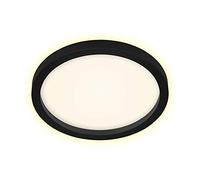 Briloner Leuchten - Plafonnier LED, lampe de plafond avec effet de rétro-éclairage, 18 Watt, 2 400 Lumens, 3 000 Kelvin, blanc-noir, Ø 29,7 cm