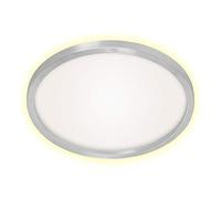 Briloner Leuchten - Plafonnier LED, lampe de plafond avec effet de rétro-éclairage, 22 Watt, 3 000 Lumen, 3 000 Kelvin, couleur aluminium/blanc, Ø 42,5 cm