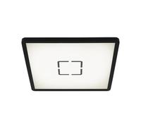 Briloner Leuchten - Plafonnier LED, Lampe de plafond avec Effet de rétroéclairage, 18 W, 2.400 Lumen, 4.000 Kelvin, carré, Blanc et Noir