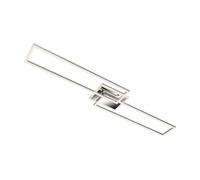 BRILONER Leuchten - Plafonnier LED, lampe de plafond dimmable, avec télécommande, réglage de la température de couleur, fonction veilleuse et minuteur, chromé aluminium, 1100x248x80mm (LxlxH)