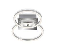 BRILONER 3110-018, plafonnier à gradation, avec fonction mémoire, 1 module LED rotatif, 16 Watt, 1.350 Lumen, 3.000 Kelvin, chrome-aluminium, 418x260x75mm (LxLxH)