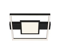 Briloner Leuchten - Plafonnier LED, plafonnier à gradation, éclairage central inclus, avec fonction mémoire, 38 Watt, 3 400 Lumen, 3 000 Kelvin, noir, 435 x 400 x 66 mm (L x L x H) 3028-015