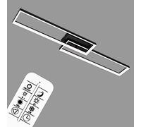 Briloner Leuchten - Plafonnier LED, plafonnier à intensité variable, télécommande incluse, contrôle de la température de couleur, fonction d'éclairage nocturne et minuterie, noir, 40 Watt, 4.400 Lumen
