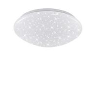 BRILONER Leuchten - Plafonnier LED, plafonnier avec décor étoilé, IP44, 12 Watt, 1.200 Lumen, 4.000 Kelvin, blanc, Ø 28cm, 3360-016