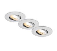 Briloner - Lot 3 Spots Encastrables LED, CCT, IP23, 90mm, Chrome Mat