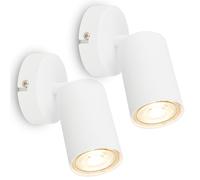 BRILONER - Lot de 2 appliques murales intérieures orientables, douille GU10, max. 9 W, applique murale, applique murale chambre, lampe chambre, appliques, 8 x 15,5 cm, blanc