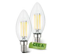 BRILONER - EEK A Lot de 2 lampes LED à filament E14, lumière blanc chaud, 4W, 840lm, LED, ampoule LED, éclairage LED, ampoule LED, ampoule, 35x98 mm