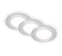 BRILONER - Lot de 3 lampes à encastrer plafond LED, lampes à encastrer ultraplates, spots à encastrer, lumière blanc neutre, chrome mat, 86x30 mm (DxH)