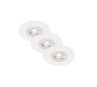 BRILONER - Lot de 3 lampes LED encastrées au plafond, lampes encastrées à intensité variable, IP44, blanc, 90x25 (DxH)