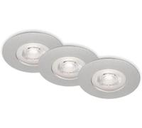 BRILONER - Lot de 3 lampes LED encastrées au plafond, lampes encastrées à intensité variable, IP44, chrome mat, 90x25 (DxH)