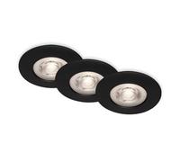 BRILONER - Lot de 3 lampes LED encastrées au plafond, lampes encastrées à intensité variable, IP44, noir, 90x25 (DxH)