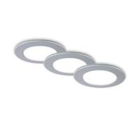 BRILONER - Lot de 3 lampes LED encastrées au plafond, lampes encastrées CCT, spot LED encastré salle de bain, spot encastré salle de bain IP44, chrome mat, 92x45 (DxH)