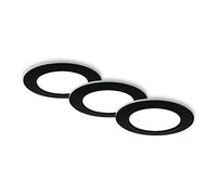 BRILONER - Lot de 3 lampes LED encastrées au plafond, lampes encastrées CCT, spots LED encastrés salle de bain, spots encastrés salle de bain IP44, noir, 92x45 (DxH)