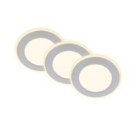 BRILONER - Lot de 3 spots encastrables LED 230V avec fonction veilleuse, surfaces et anneaux commutables séparément, fonction mémoire, spots de plafond, spots encastrables, 93x30mm, chrome mat