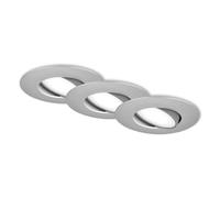 BRILONER - Lot de 3 spots LED à encastrer 230V, spots LED pour salle de bain IP65, spots LED, spots de plafond, lampe de salle de bain, chrome mat, 90x45 mm (DxH)