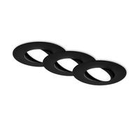BRILONER - Lot de 3 spots LED à encastrer 230V, spots LED pour salle de bains IP65, spots LED, spots de plafond, lampe de salle de bains, noir, 90x45 mm (DxH)