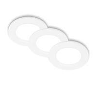 BRILONER - Lot de 3 spots LED encastrables 230V plats, lumière blanc neutre, 3W 330lm chacun, LED Spot, spots de plafond, lampes encastrées, spots de plafond, 68mm, 90x28mm (DxH), blanc